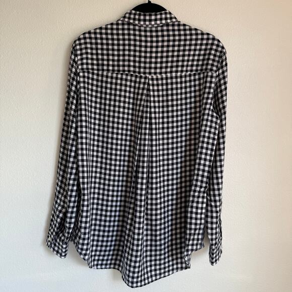 Grayson The Hero Gingham Plaid Button Down Shirt in Black White Small - Picture 3 of 8